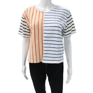 Madewell Womens Colorblock Cotton T-Shirt Short Sleeve Size S